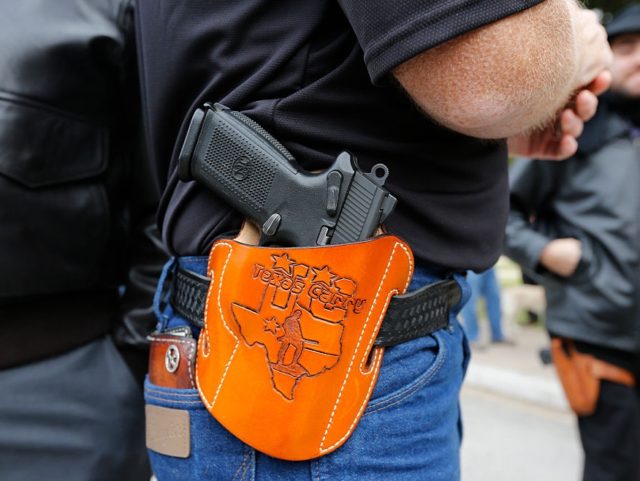 AUSTIN, TX - JANUARY 1: On January 1, 2016, the open carry law took effect in Texas, and 2