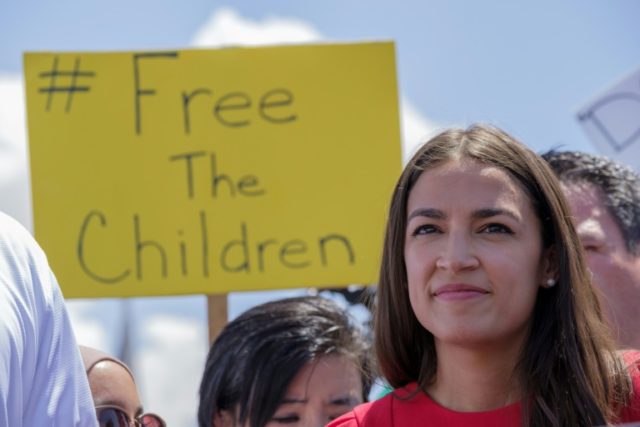 Democratic Representative Alexandria Ocasio-Cortez attends a press conference following a tour of migrant detention centers in Texas White House, border officials push back against detention critics