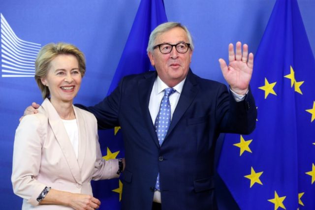 Outgoing president of the European Commission Jean-Claude Juncker (right) welcomes his successor, German Defence Minister Ursula von der Leyen in Brussels New EU chief makes first trip to Brussels