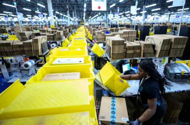 Workers are planning to walk off the job next week at an Amazon warehouse in Minnesota, which is one of numerous "fulfillment centers" operated by the company such as this one pictured from Staten Island, New York