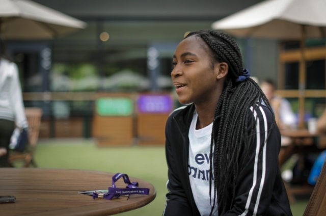 Wimbledon Tennis Gauff Looks Ahead Cori Gauff United States' Cori "Coco" Gauff speaks to The Associated Press during the Wimbledon Tennis Championships in London, Tuesday, July 9, 2019. A day after her memorable Wimbledon ended, Coco Gauff already was thinking about coming back. "Obviously, there's always room for improvement," Gauff said in an interview with The Associated Press at the All England Club on Tuesday.(AP Photo/Ben Curtis) The Associated Press