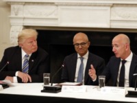 Donald Trump, Tim Cook, Satya Nadella, Jeff Bezos