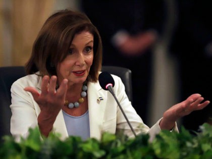 U.S. House of Representatives Speaker Nancy Pelosi meets with El Salvador's President Nayi