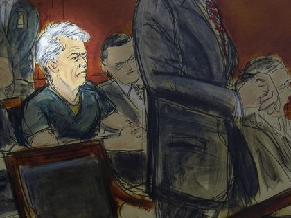 In this courtroom artist's sketch, defendant Jeffrey Epstein, center, listens as Assistant U.S. Attorney Alex Rossmiller, right, addresses the court during Epstein's arraignment, Monday, July 8, 2019 in New York. Epstein pleaded not guilty to federal sex trafficking charges. The 66-year-old is accused of creating and maintaining a network that …