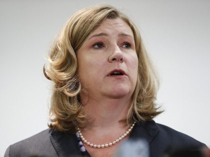 Dayton Mayor Nan Whaley speaks during a news conference regarding a mass shooting earlier in the morning, Sunday, Aug. 4, 2019, in Dayton, Ohio. At least nine people in Ohio have been killed in the second mass shooting in the U.S. in less than 24 hours, and the suspected shooter …
