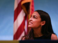 Rep. Alexandria Ocasio-Cortez holds an immigration Town Hall In Queens on July 20, 2019 in New York City. Ocasio-Cortez (D-NY) and the three other progressive freshmen in the House have become the focus of attacks from Donald Trump in recent days. (Photo by Spencer Platt/Getty Images)