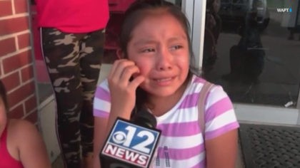 Crying Child After ICE Raid