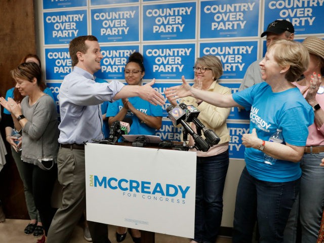 Ninth Congressional district Democratic candidate Dan McCready greets supporters as he arr