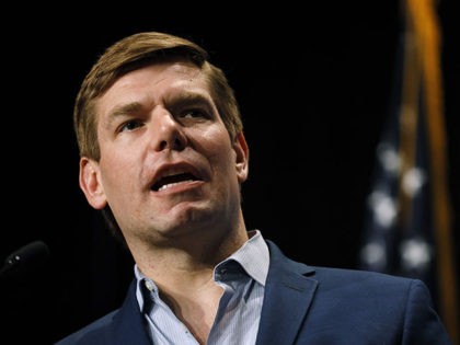 Democratic presidential candidate Eric Swalwell speaks during the Iowa Democratic Party's Hall of Fame Celebration, Sunday, June 9, 2019, in Cedar Rapids, Iowa. (AP Photo/Charlie Neibergall)