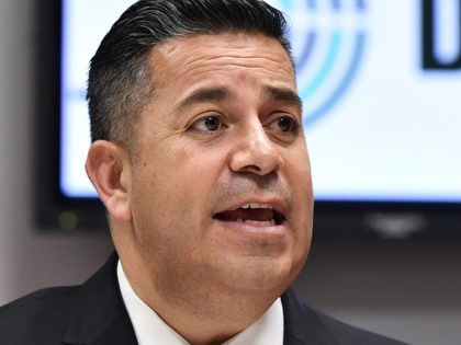 Democratic Congressional Campaign Committee Chairman Ben Ray Lujan speaks during a press conference at Democratic National Committee headquarters in Washington, DC on November 6, 2018. - Americans started voting Tuesday in critical midterm elections that mark the first major voter test of US President Donald Trump's controversial presidency, with control …