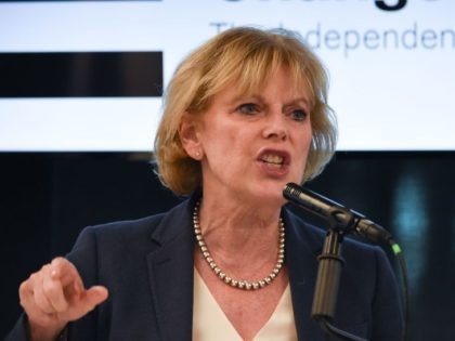 Change UK MP Anna Soubry speaks during a European Parliament election campaign rally at th