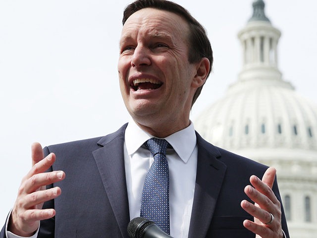 WASHINGTON, DC - APRIL 30: U.S. Sen. Chris Murphy (D-CT) (L) speaks as Sen. Robert Casey (D-PA) listens during a news conference on healthcare April 30, 2019 on Capitol Hill in Washington, DC. The Senate Democrats held the news conference to call on protecting Medicaid. (Photo by Alex Wong/Getty Images)
