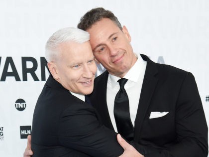 NEW YORK, NEW YORK - MAY 15: Anderson Cooper of CNN‚Äôs Anderson Cooper 360¬∞ and Chris Cuomo of CNN‚Äôs Cuomo Prime Time attend the WarnerMedia Upfront 2019 arrivals on the red carpet at The Theater at Madison Square Garden on May 15, 2019 in New York City. 602140 (Photo by …