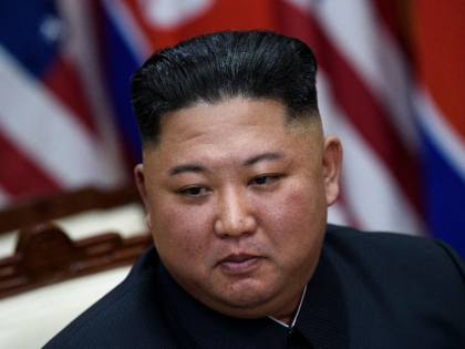 North Korea's leader Kim Jong Un before a meeting with US President Donald Trump on the south side of the Military Demarcation Line that divides North and South Korea, in the Joint Security Area (JSA) of Panmunjom in the Demilitarized zone (DMZ) on June 30, 2019. (Photo by Brendan Smialowski …