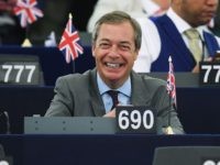 Former UK Independence Party (UKIP) leader, Brexit campaigner and member of the European Parliament Nigel Farage smiles as he attends a debate on the conclusions of the European Council meeting of June 20-21 during a plenary session at the European Parliament on July 04, 2019 in Strasbourg, eastern France. (Photo …