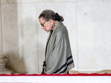 WASHINGTON, DC - JULY 22: Associate Justice Ruth Bader Ginsburg is the last justice to lea