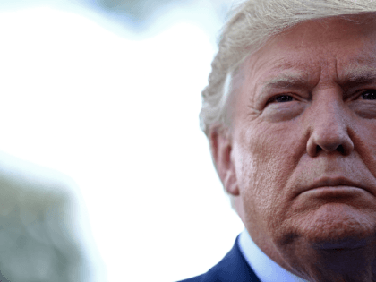 US President Donald Trump speaks to the press at the White House as he departs for Bedmins