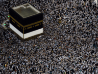 Mulism pilgrims gather around the Kaaba, Islam's holiest shrine, at the Grand Mosque in Saudi Arabia's holy city of Mecca on August 8, 2019, prior to the start of the annual Hajj pilgrimage in the holy city. - Muslims from across the world gather in Mecca in Saudi Arabia for …