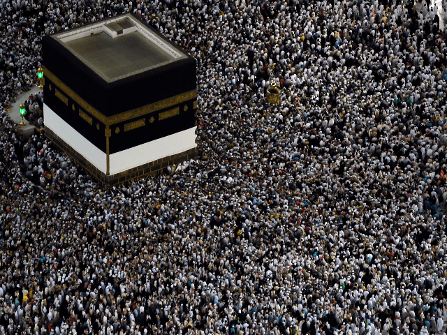 Mulism pilgrims gather around the Kaaba, Islam's holiest shrine, at the Grand Mosque in Saudi Arabia's holy city of Mecca on August 8, 2019, prior to the start of the annual Hajj pilgrimage in the holy city. - Muslims from across the world gather in Mecca in Saudi Arabia for the annual six-day pilgrimage, one of the five pillars of Islam, an act all Muslims must perform at least once in their lifetime if they have the means to travel to Saudi Arabia. (Photo by FETHI BELAID / AFP) (Photo credit should read FETHI BELAID/AFP/Getty Images)