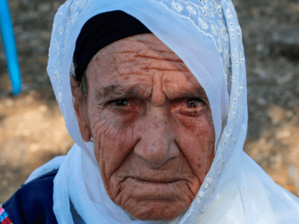 Muftia Tlaib, the maternal grandmother of US Congresswoman Rashida, is pictured outside he