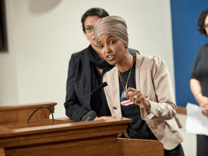 Rep. Ilhan Omar (D-MN) speaks during a press conference on August 19, 2019 in St. Paul, Minnesota. Israeli Prime Minister Benjamin Netanyahu blocked a planned trip by U.S. Reps. Ilhan Omar (D-MN) and Rashida Tlaib (D-MI) to visit Israel and Palestine citing their support for the boycott, divestment, and sanctions …