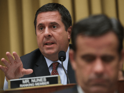 Ranking member Rep. Devin Nunes (R-CA) speaks during a hearing former Special Counsel Robert Mueller testifies before the House Intelligence Committee about his report on Russian interference in the 2016 presidential election in the Rayburn House Office Building July 24, 2019 in Washington, DC. Mueller testified earlier in the day …