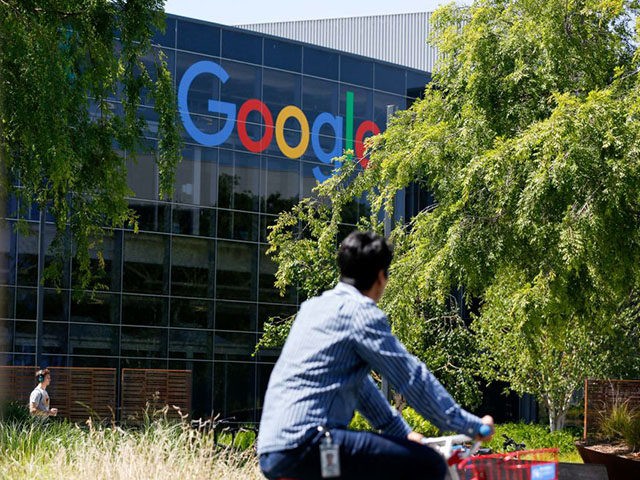 Google's main campus is seen as a sit-in to protest against Google's retaliation against workers takes place within Google's main cafeteria in Mountain View, California on May 1, 2019. (Photo by Amy Osborne / AFP) (Photo credit should read AMY OSBORNE/AFP/Getty Images)