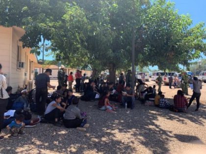 Tucson Sector Border Patrol agents apprehend a group of 98 migrants near Sasabe, Arizona..