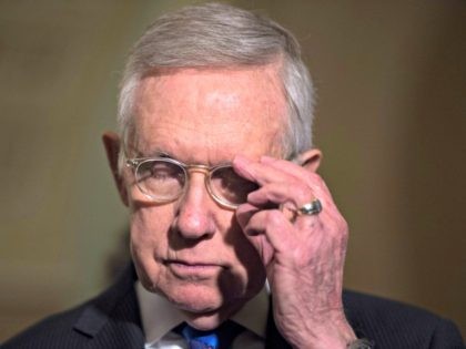 Senate Minority Leader Harry Reid, D-Nev., listens during a media availability after the S