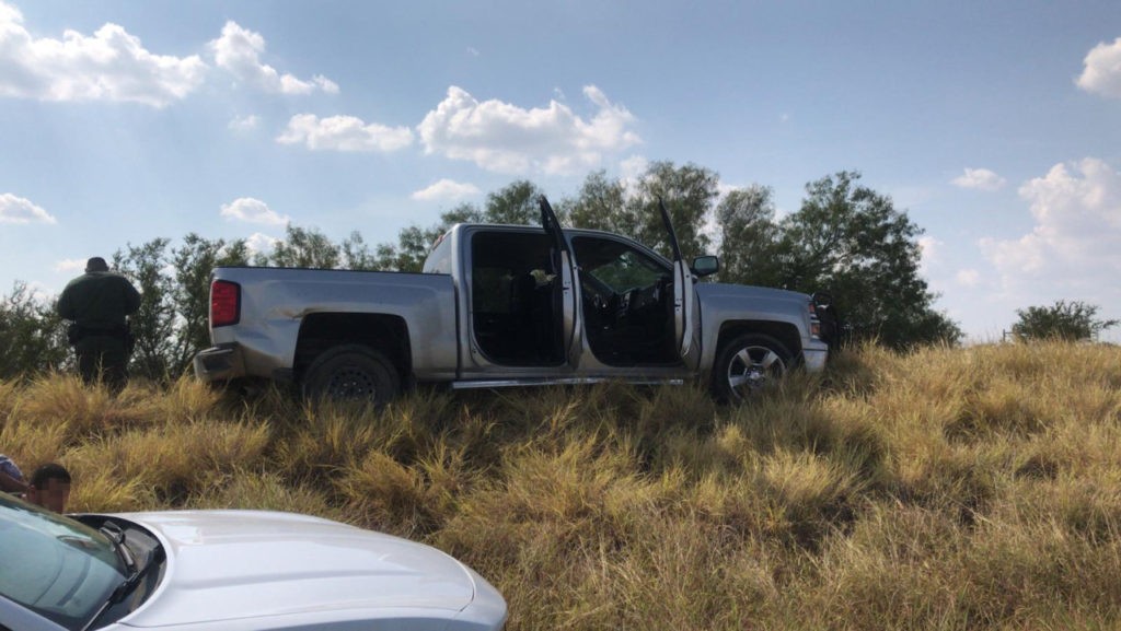 A group of ten illegal aliens bailed out of a pickup truck to avoid arrest. (Photo: Photo: U.S. Border Patrol/Laredo Sector