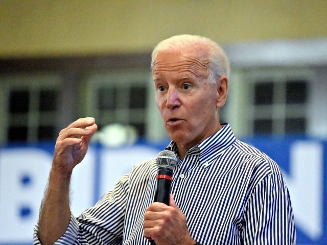 Former Vice President Joe Biden speaks, Wednesday, Aug. 28, 2019, at a town hall for his D