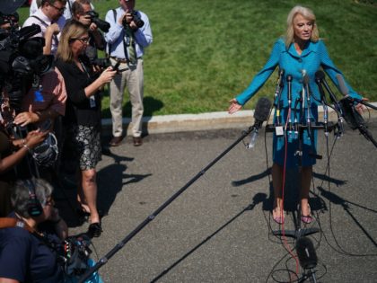 WASHINGTON, DC - JULY 16: White House Counselor to the President Kellyanne Conway talks to