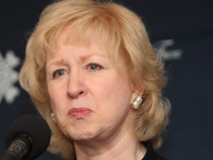 Former Prime Minister of Canada Kim Campbell takes questions at the International Women Leaders Global Security Initiative 16 November, 2007 in New York. Women in leadership positions from around the world are holding their first summit in New York to enhance the effectiveness of women's leadership on global security. AFP …