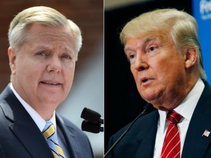 In this combination made from file photos, Republican presidential candidate, U.S. Sen. Lindsey Graham, R-S.C., left, speaks in Central, S.C., and fellow Republican candidate, real estate mogul Donald Trump, speaks in Las Vegas. Donald Trump is used to controlling his world like the boss he is. But as president, he’d …