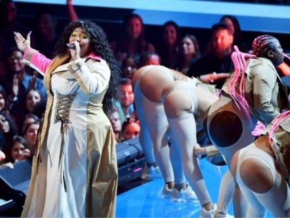 NEWARK, NEW JERSEY - AUGUST 26: Lizzo performs onstage during the 2019 MTV Video Music Awards at Prudential Center on August 26, 2019 in Newark, New Jersey. (Photo by Noam Galai/Getty Images)