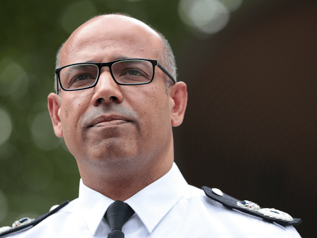 LONDON, ENGLAND - JULY 09: Assistant Commissioner of Specialist Operations Neil Basu at New Scotland Yard reads a statement to the media outside New Scotland Yard on July 9, 2018 in London, England. Police have launched a murder enquiry after Dawn Sturgess, 44, died after being exposed to the nerve â¦