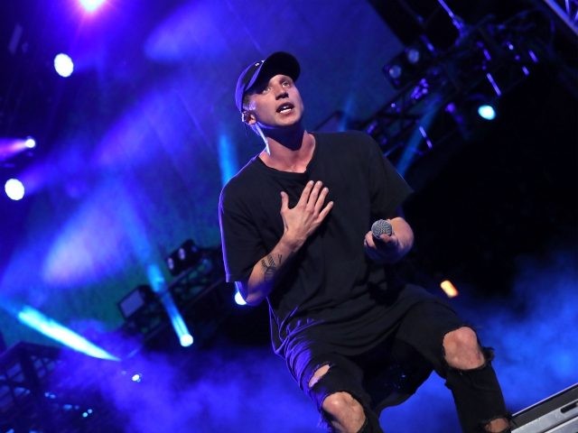 LOS ANGELES, CA - JUNE 02: (EDITORIAL USE ONLY. NO COMMERCIAL USE) NF performs onstage dur