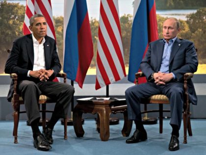 President Barack Obama meets with Russian President Vladimir Putin in Enniskillen, Northern Ireland, Monday, June 17, 2013. Obama and Putin discussed the ongoing conflict in Syria during their bilateral meeting. (AP Photo/Evan Vucci, File)