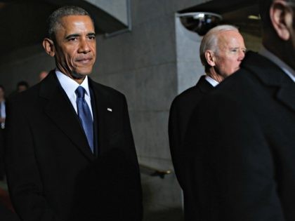 WASHINGTON, DC - JANUARY 20: U.S. President Barack Obama (L) and Vice President Joe Biden arrive on the West Front of the U.S. Capitol on January 20, 2017 in Washington, DC. In today's inauguration ceremony Donald J. Trump becomes the 45th president of the United States. (Photo by Win McNamee/Getty …
