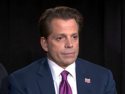 This Oct. 24, 2018 photo taken from video shows former White House communications director Anthony Scaramucci during an interview in New York. Scaramucci said he takes issue with the president's recent comments praising a congressman's violence against a reporter and is speaking out about the hate and divisiveness that he …