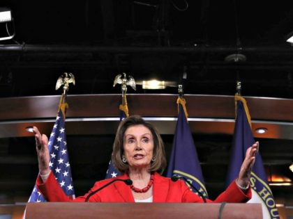 Nancy Pelosi on June 27, 2019 at her weekly press conference. Photo: Win McNamee/Getty Images