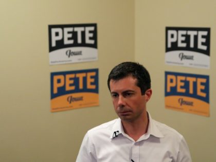 Democratic presidential candidate South Bend Mayor Pete Buttigieg speaks with the media after a campaign event, Thursday, Aug. 15, 2019, in Ottumwa, Iowa. (AP Photo/John Locher)