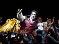 FILE - In this Monday, Oct. 19, 2009 file photo, singer Placido Domingo, center, performs the opera "Simon Boccanegra" by Giuseppe Verdi at the Staatsoper in Berlin, Germany. Eight opera singers and a dancer have told The Associated Press that they were sexually harassed by Domingo, one of the most …
