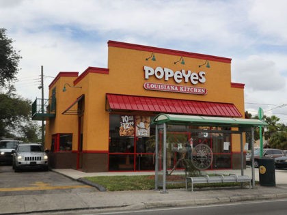 MIAMI, FL - FEBRUARY 21: A Popeyes restaurant is seen on February 21, 2017 in Miami, Florida. Burger King and Tim Horton's owner Restaurant Brands International has announced plans on buying Popeyes Louisiana Kitchen in a deal valued at $1.8 billion. (Photo by Joe Raedle/Getty Images)