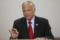 BOONE, IA - AUGUST 13: U.S. Rep. Steve King (R-IA) speaks during a town hall meeting at the Ericson Public Library on August 13, 2019 in Boone, Iowa. Steve King, who was stripped of House committee assignments earlier this year after making racist comments spoke about immigration and the U.S. …