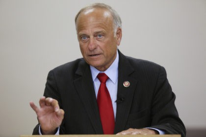 BOONE, IA - AUGUST 13: U.S. Rep. Steve King (R-IA) speaks during a town hall meeting at th