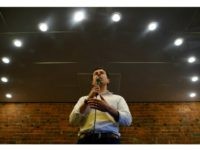 Democratic presidential candidate South Bend Mayor Pete Buttigieg speaks at a campaign event, Thursday, Aug. 15, 2019, in Oskaloosa, Iowa. (AP Photo/John Locher)