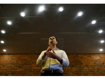 Democratic presidential candidate South Bend Mayor Pete Buttigieg speaks at a campaign eve