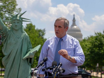 WASHINGTON, DC - MAY 16: Sen. Jeff Merkley (D-OR) at the America Welcomes Event with a Sta