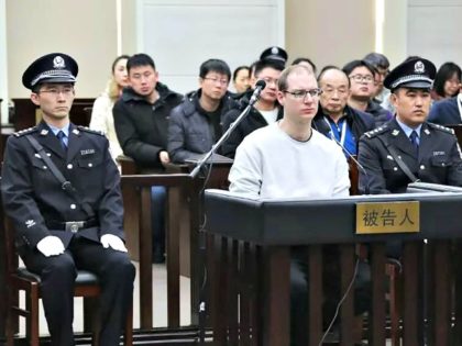 Canadian Robert Lloyd Schellenberg during his retrial on drug trafficking charges at the Intermediate People’s Court of Dalian on Monday. Photo: AFP